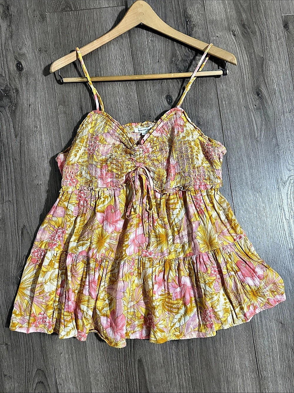 American Eagle Outfitters Floral Camisole in Pink & Yellow Large